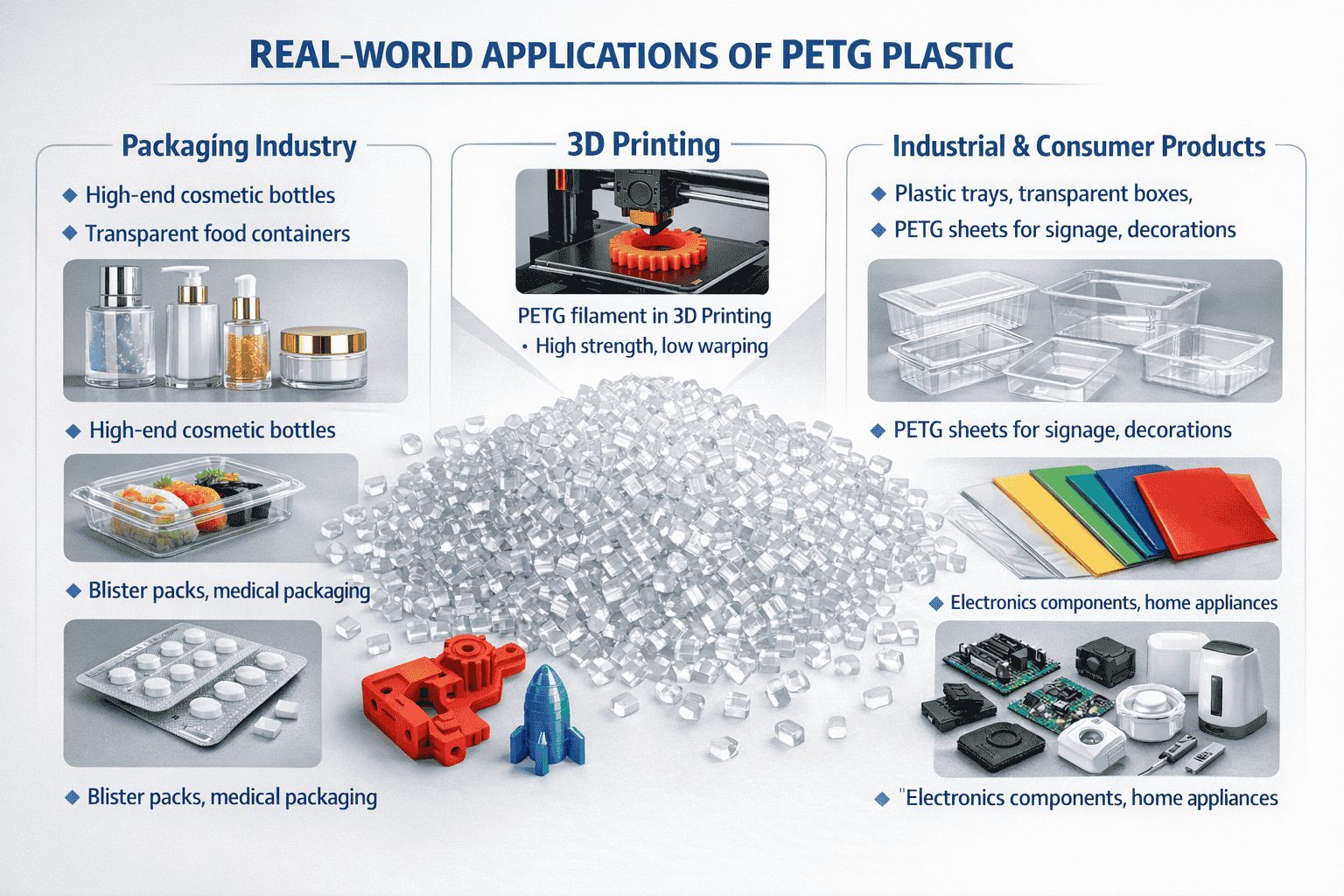 Ứng dụng hạt nhựa PETG