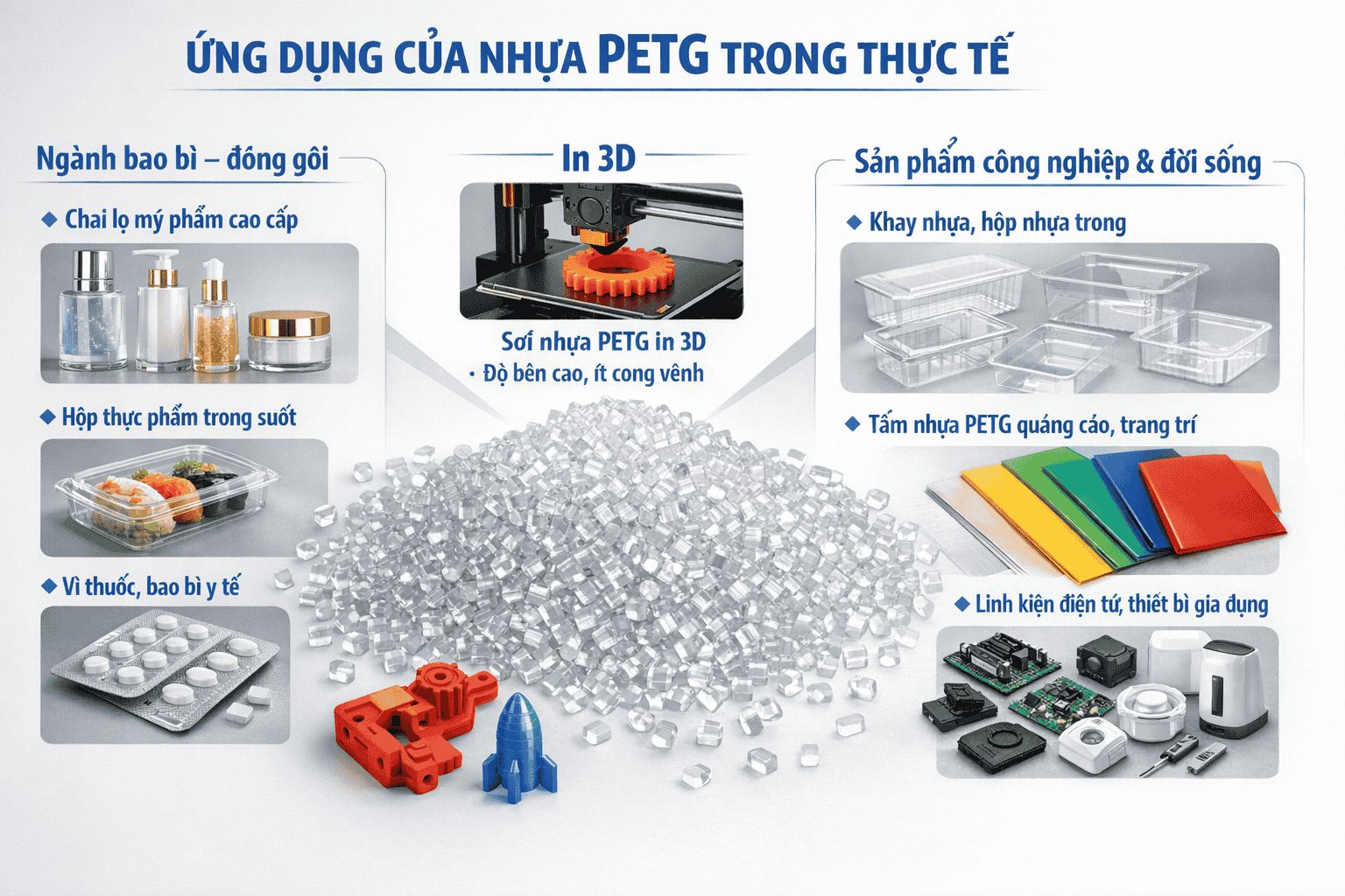 Ứng dụng nhựa PETG trong thực tế