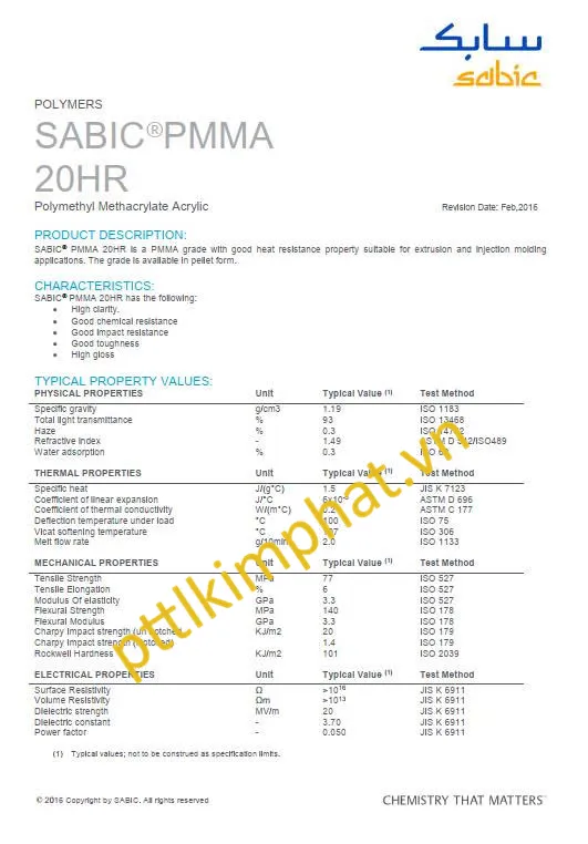 SABIC PMMA 20HR